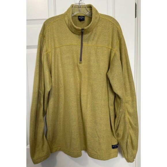 Bill's Khakis Other - Bill's Khakis 1/4 Zip Fleece Pullover Top Lime Green/Yellow Stripe Men's XXL